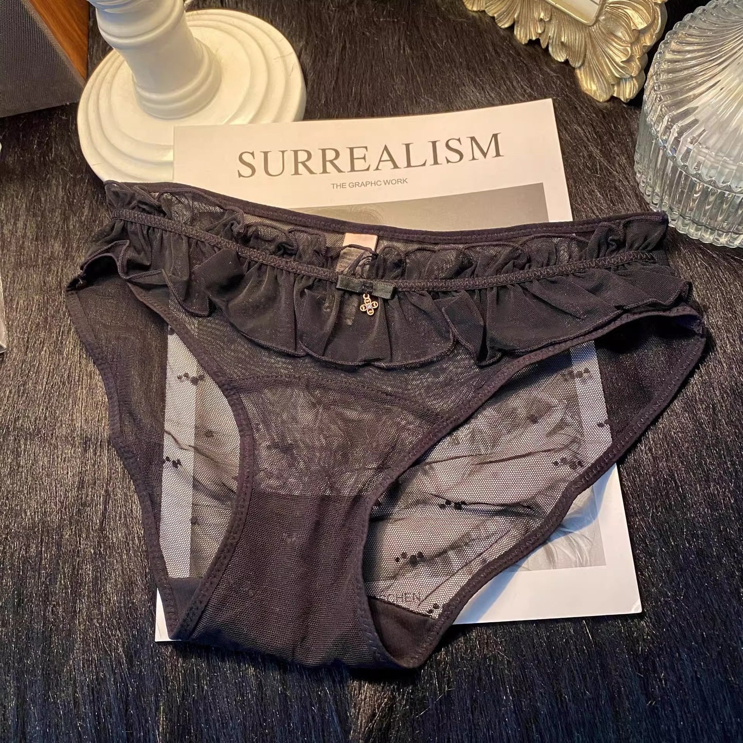 QS Semi-transparent Lace Trim Briefs (4 Packs)