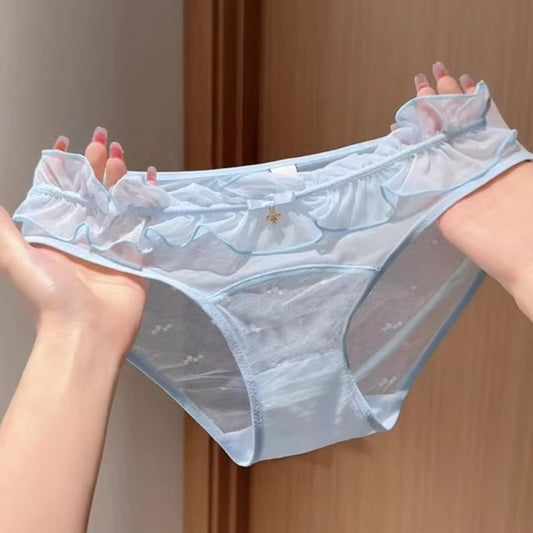 QS Semi-transparent Lace Trim Briefs (4 Packs)
