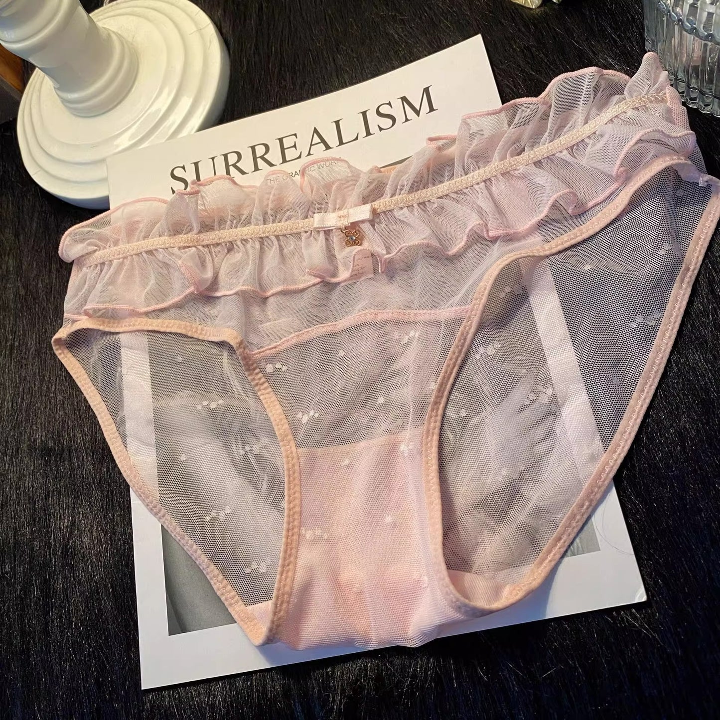 QS Semi-transparent Lace Trim Briefs (4 Packs)