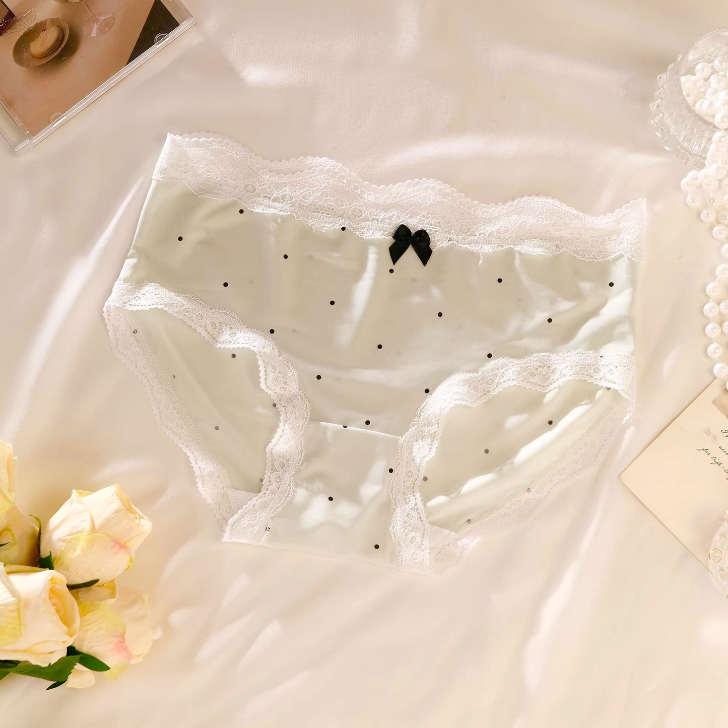 QS Polka Dot Satin Silky Briefs (4 Packs)