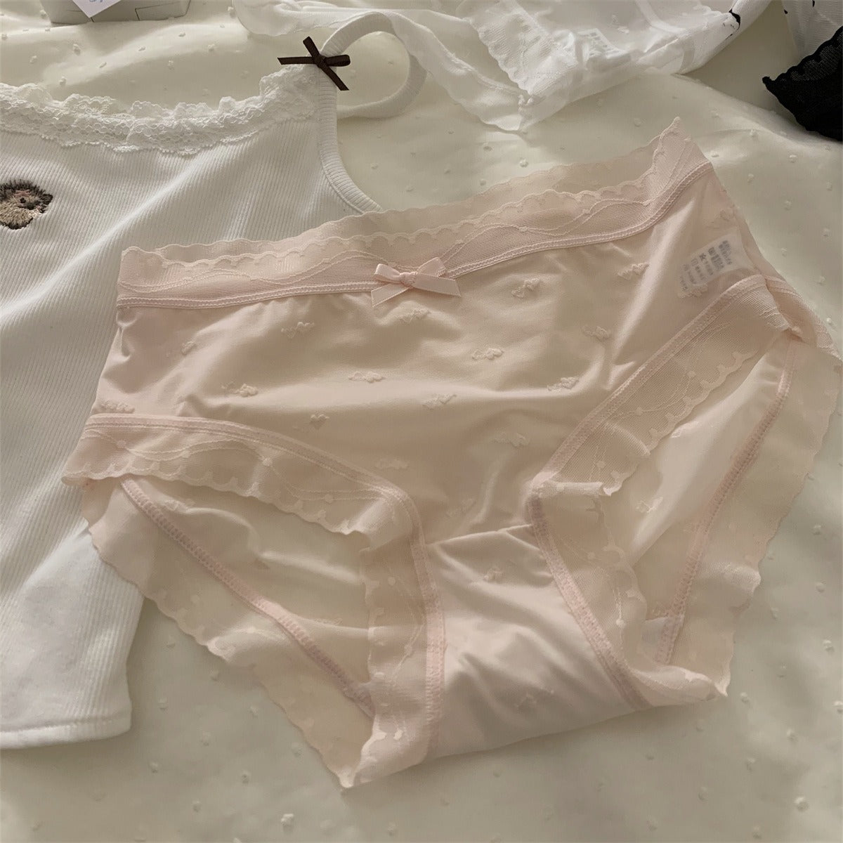 QS Silky Lace Trim Bow Panties (4 Packs)