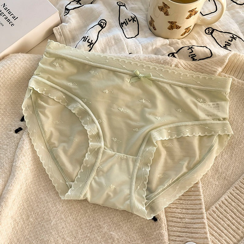 QS Silky Lace Trim Bow Panties (4 Packs)