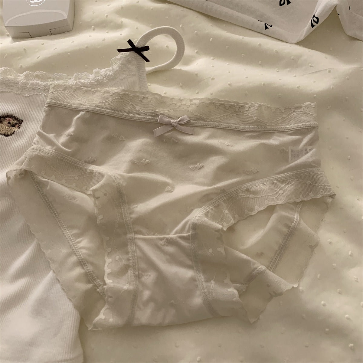 QS Silky Lace Trim Bow Panties (4 Packs)