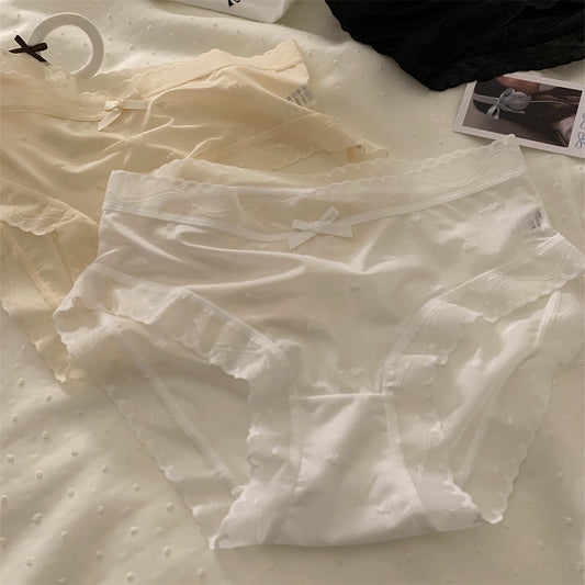 QS Silky Lace Trim Bow Panties (4 Packs)