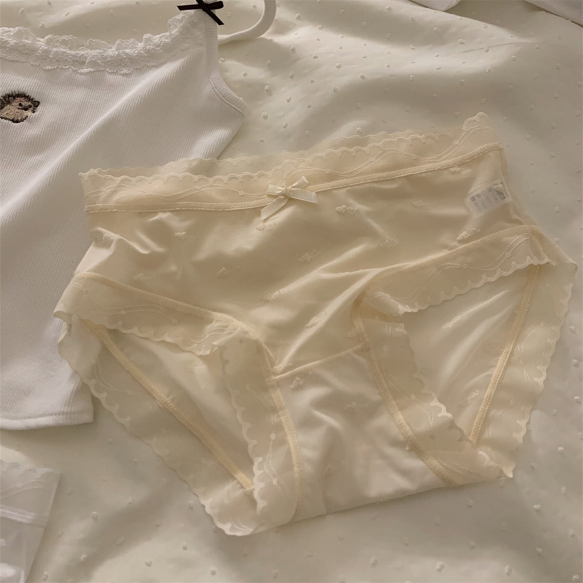 QS Silky Lace Trim Bow Panties (4 Packs)