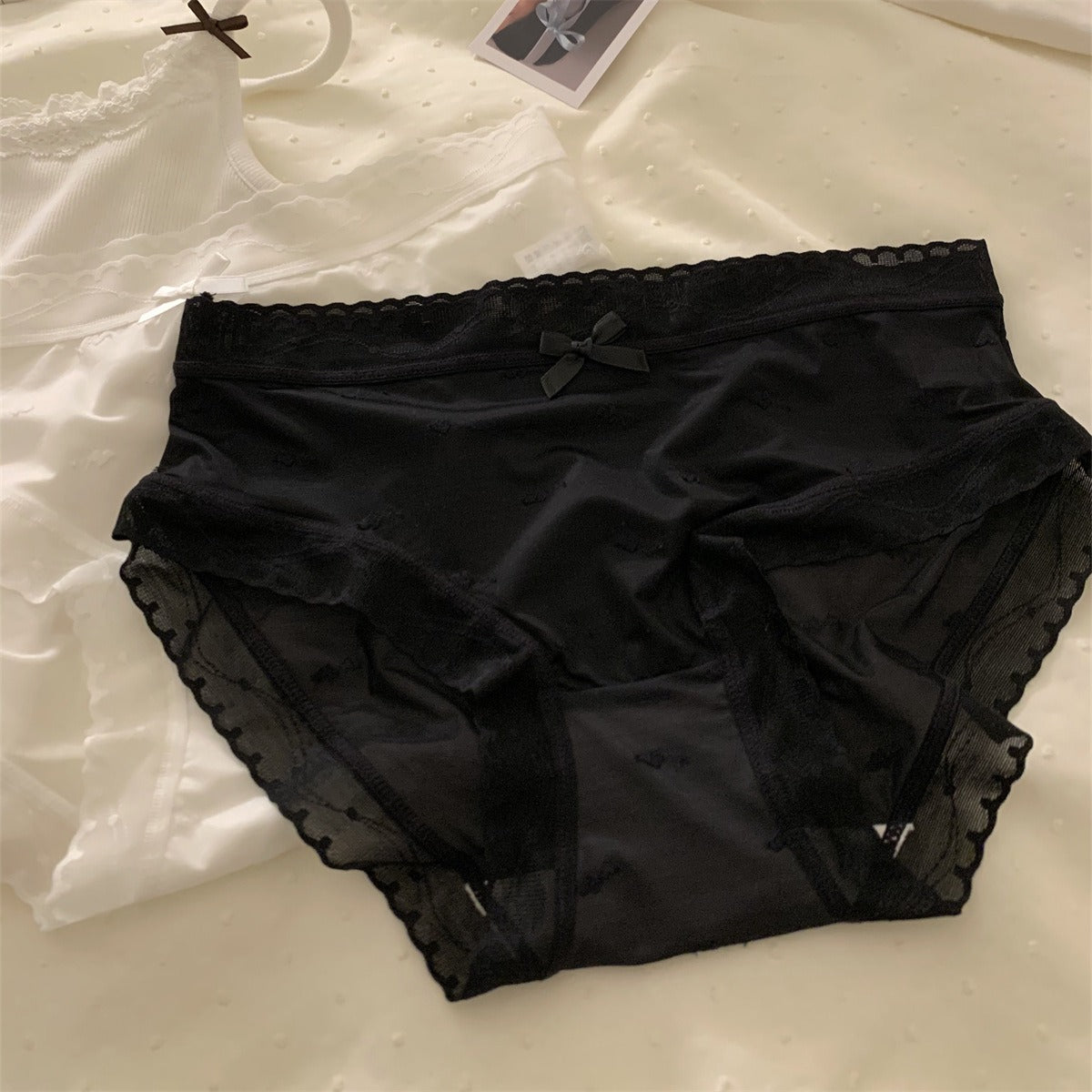 QS Silky Lace Trim Bow Panties (4 Packs)