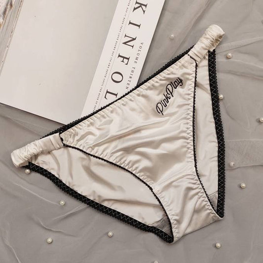QS Letter Embroidered Satin Briefs