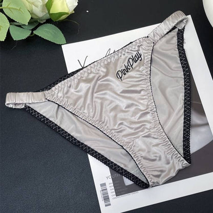 QS Letter Embroidered Satin Briefs