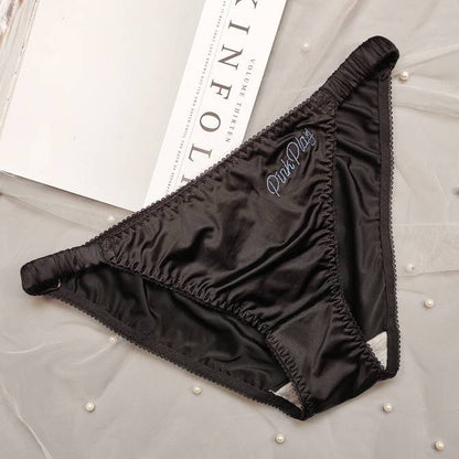 QS Letter Embroidered Satin Briefs