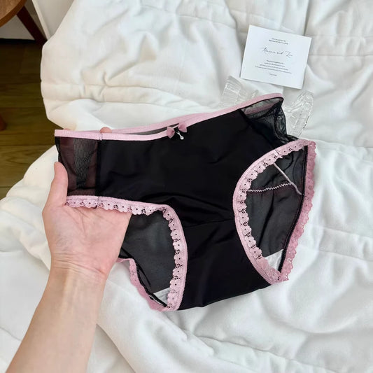 QS Satin Cross Lace Trim Briefs (4 Packs)