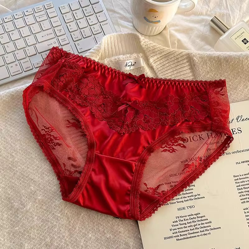 QS Floral Lace Satin Briefs (4 Packs)