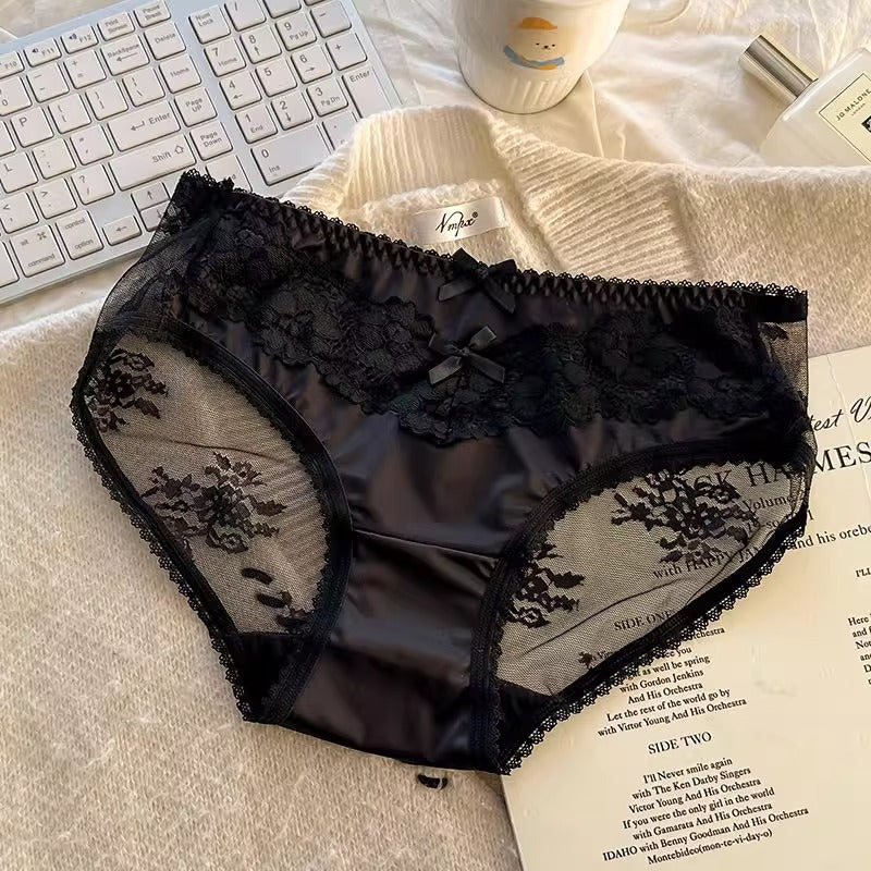 QS Floral Lace Satin Briefs (4 Packs)