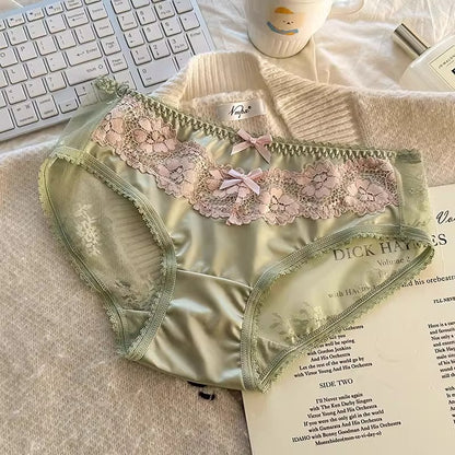 QS Floral Lace Satin Briefs