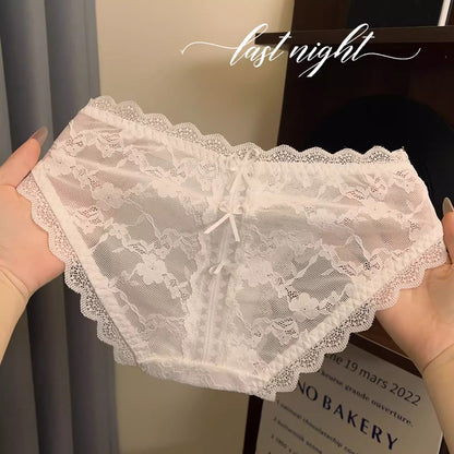 QS Sexy Bow-tie Openwork Lace Briefs