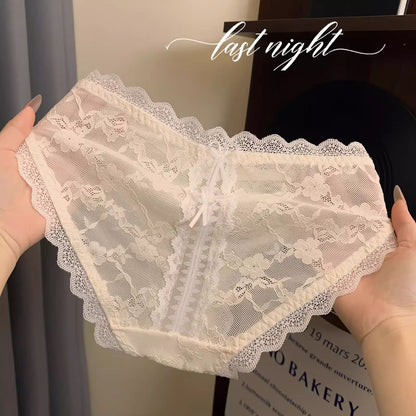 QS Sexy Bow-tie Openwork Lace Briefs