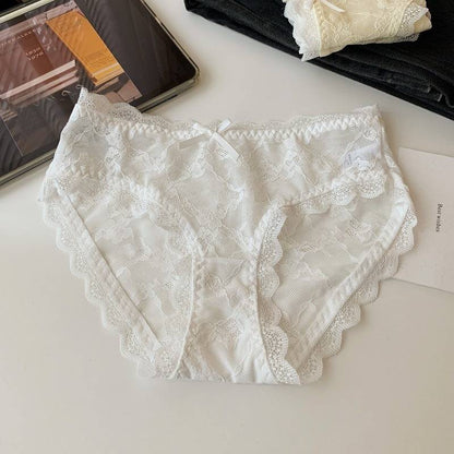 QS Sexy Bow-tie Openwork Lace Briefs
