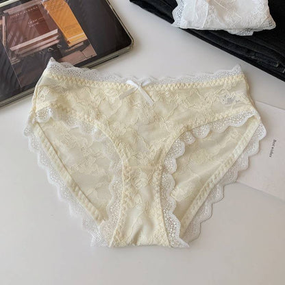 QS Sexy Bow-tie Openwork Lace Briefs