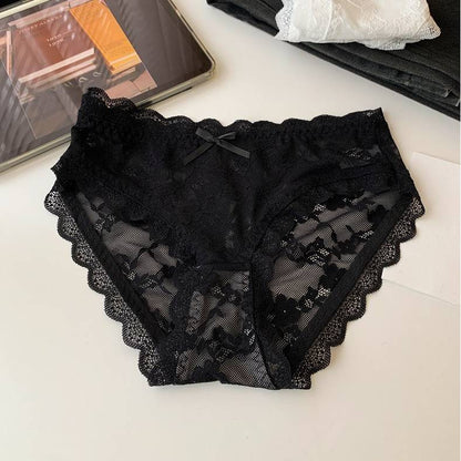 QS Sexy Bow-tie Openwork Lace Briefs