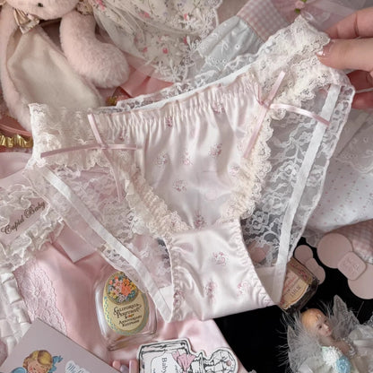 QS Bunny Print Satin Briefs