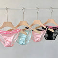 QS Dopamine Contrast Satin Lace Trim Briefs
