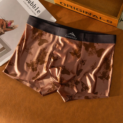 QS Luxury Butterfly Satin Boxer Briefs