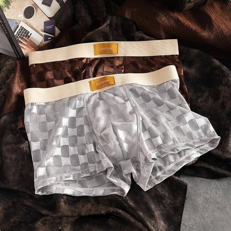 QS Mesh Checkered Breathable Boxer Briefs