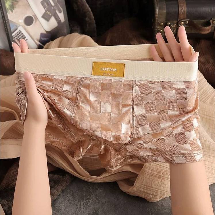 QS Mesh Checkered Breathable Boxer Briefs