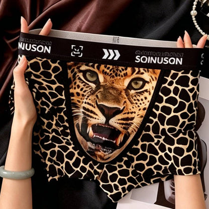 QS Sexy Leopard Print Breathable Boxer Briefs
