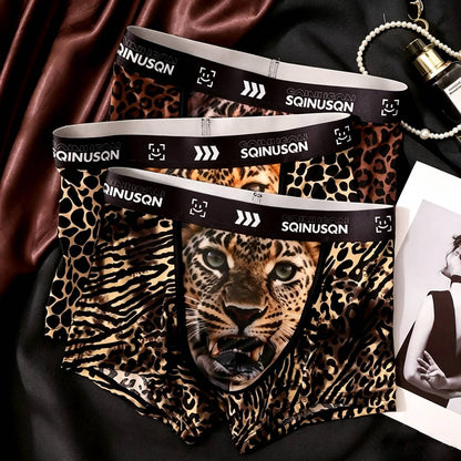 QS Sexy Leopard Print Breathable Boxer Briefs
