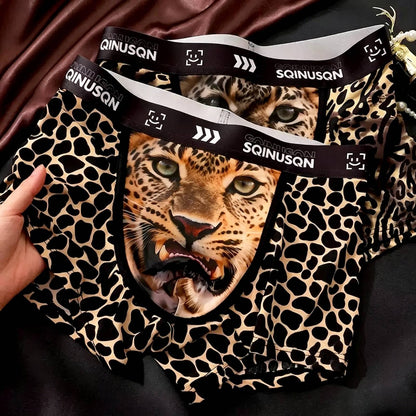 QS Sexy Leopard Print Breathable Boxer Briefs