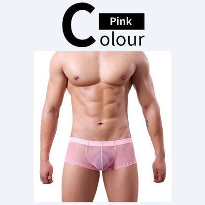 QS Sheer Ice Silk Sexy Boxer Briefs