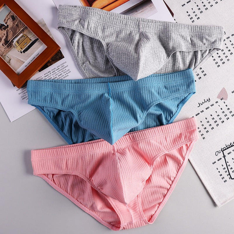 QS Ribbed Breathable Sexy Elastic Briefs