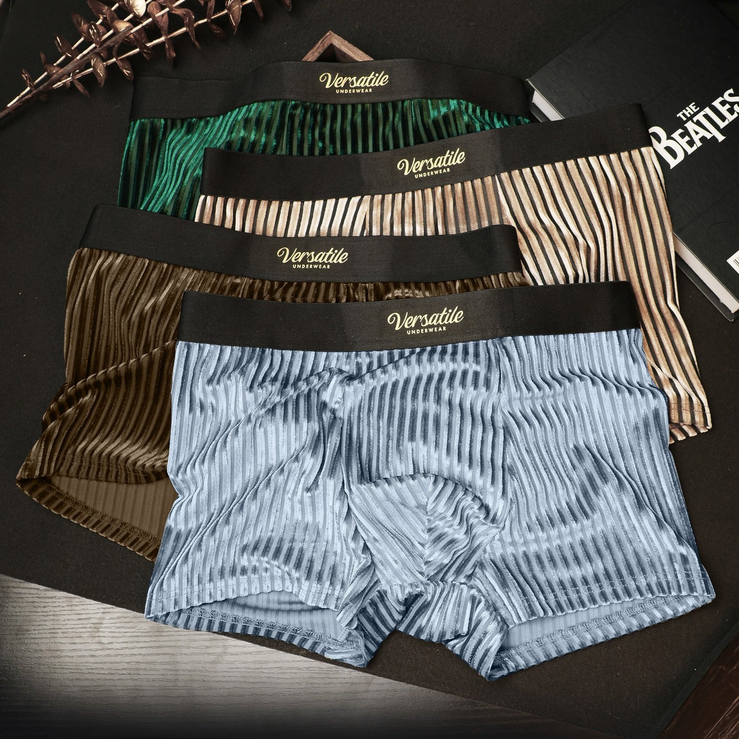 QS Streamer Striped Breathable Boxer Briefs