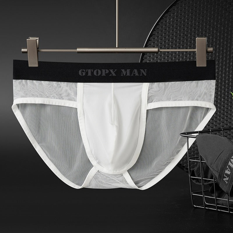QS Semi-transparent Mesh Big Pouch Sexy Briefs