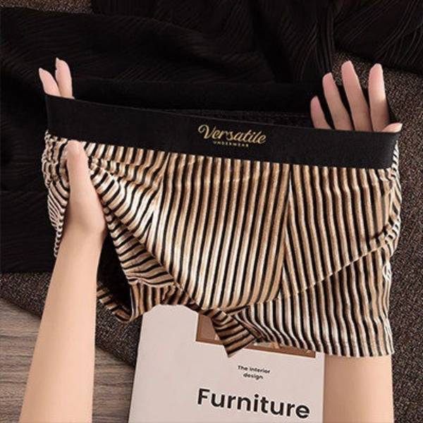QS Glossy Striped Breathable Boxer Briefs