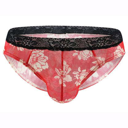QS Sexy Printed Mesh Breathable Briefs