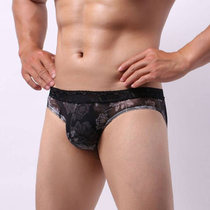 QS Sexy Printed Mesh Breathable Briefs