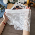 QS Semi-transparent Sexy Lace Boxer Briefs