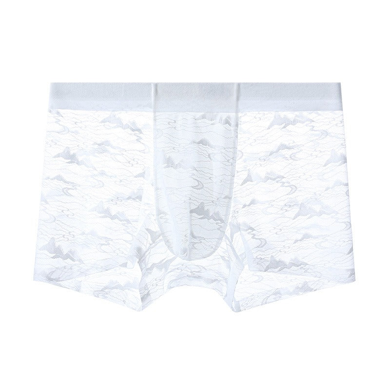 QS Sheer Jacquard Lace Breathable Boxer Briefs