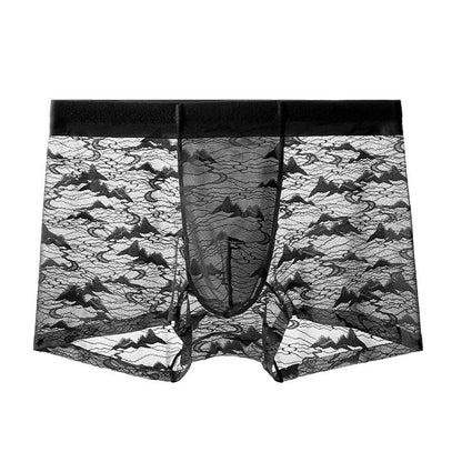 QS Sheer Jacquard Lace Breathable Boxer Briefs