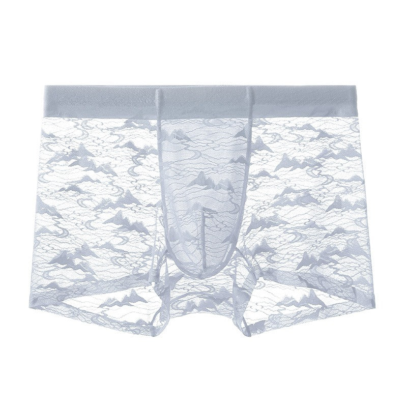 QS Sheer Jacquard Lace Breathable Boxer Briefs