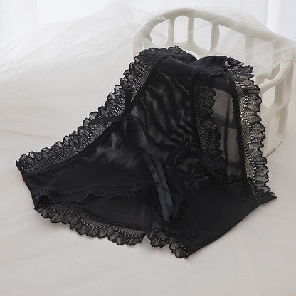 QS Semi-transparent Lace Trim Panties