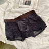 QS Ultra-thin Transparent Rhinestone Ice Silk Boxer Briefs