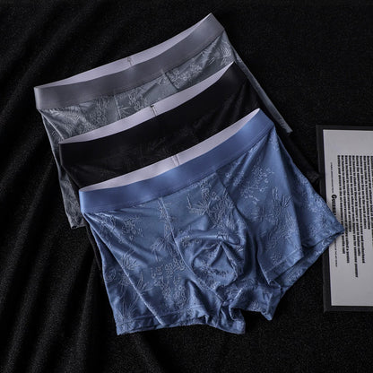 QS Cooling Embossed Ice Silk Breathable Boxer Briefs