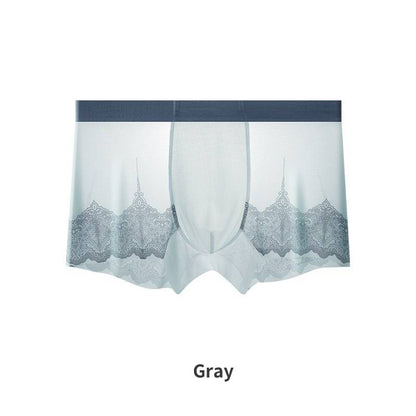 QS Ultra-thin Mesh Lace Sexy Boxer Briefs