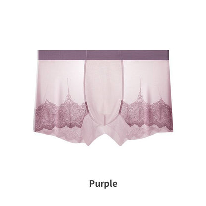 QS Ultra-thin Mesh Lace Sexy Boxer Briefs
