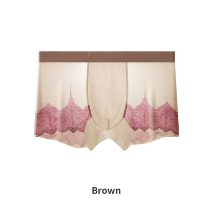QS Ultra-thin Mesh Lace Sexy Boxer Briefs