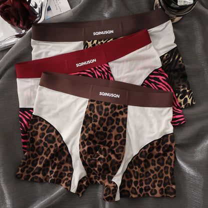 QS Leopard Print Patchwork Stretch Comfort Boxer Shorts
