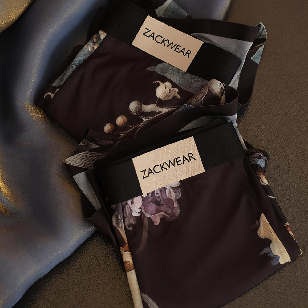 Floral high-end silky boxer briefs