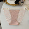 Lace Trim Satin Mid-Rise Briefs